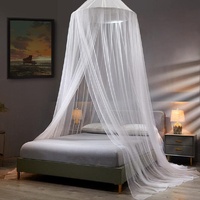 White Hanging Princess Bed Canopy Mosquito Net - Dome Bedding for Dorm Rooms &amp; Bedrooms (Fits 1.5m-1.8m Beds)