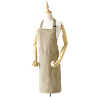 Khaki Waterproof &amp; Oil-Proof Apron - Adjustable Kitchen Apron with Pockets