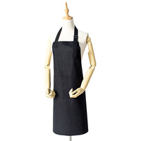 Black Waterproof &amp; Oil-Proof Apron - Adjustable Kitchen Apron with Pockets
