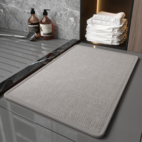 Grey Quick Dry Bathroom Rug - Non-Slip PVC Foam, Super Absorbent, 40x60cm