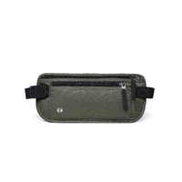 Dark Green Nylon Travel Waist Pack - Waterproof, RFID Blocking, Lightweight