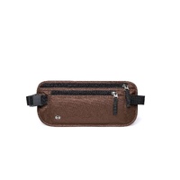 Brown Nylon Travel Waist Pack - Waterproof, RFID Blocking, Lightweight