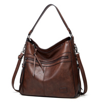 Coffee Spacious &amp; Stylish  PU Leather Tote Bag -  Versatile Shoulder/Crossbody