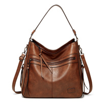 Brown Spacious &amp; Stylish  PU Leather Tote Bag -  Versatile Shoulder/Crossbody