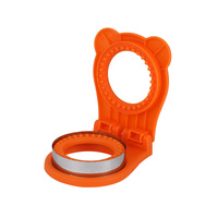 3 Pcs Orange Round Sandwich Sealer &amp; Cutter - Safe Hand Guard Design, DIY Pocket Bread Mold