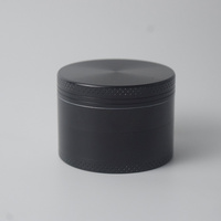 Black Premium 4-Layer Zinc Alloy Herb Grinder - Magnetic Lid &amp; Fine Grinding, 63mm, 162g