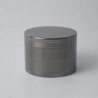 Grey Premium 4-Layer Zinc Alloy Herb Grinder - Magnetic Lid &amp; Fine Grinding, 63mm, 162g