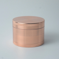 Pink Premium 4-Layer Zinc Alloy Herb Grinder - Magnetic Lid &amp; Fine Grinding, 63mm, 162g