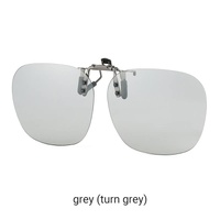 2 Pcs Grey Polarized Clip-On Sunglasses - Day &amp; Night Use, Frameless Polygon Design for Fishing &amp; Driving