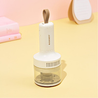 Beige Portable Wireless Car Vacuum Cleaner - USB Rechargeable, High Suction, Compact Design for Home &amp; Keyboard Cleaning