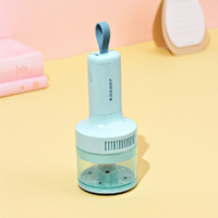 Blue Portable Wireless Car Vacuum Cleaner - USB Rechargeable, High Suction, Compact Design for Home &amp; Keyboard Cleaning