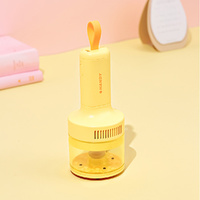 Yellow Portable Wireless Car Vacuum Cleaner - USB Rechargeable, High Suction, Compact Design for Home &amp; Keyboard Cleaning