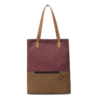 Purple And Brown Canvas Tote Bag for Women - Multi-Use Shoulder Handbag &amp; Backpack, Large Capacity, 30x10x40cm