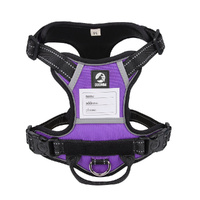 Size S Purple Reflective No-Pull Dog Harness - Adjustable &amp; Durable for Large Breeds, Anti-Escape Design