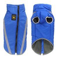 Size 3XL Blue Reflective Winter Dog Jacket - Warm &amp; Waterproof Outdoor Coat for Large Breeds