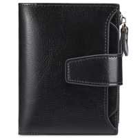 Black Premium Genuine Leather RFID Blocking Women's Wallet - Lightweight, Multi-Functional, and Stylish