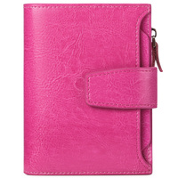 Dark Pink Premium Genuine Leather RFID Blocking Women&#39;s Wallet - Lightweight, Multi-Functional, and Stylish