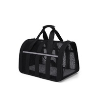 Size S Black Foldable Pet Carrier Bag - Lightweight, Breathable, and Spacious for All Seasons