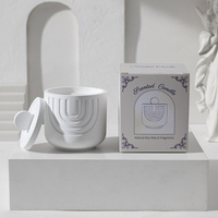 (White peach cedar)Scented Candle - Soy Wax Candle in Ceramic Pot