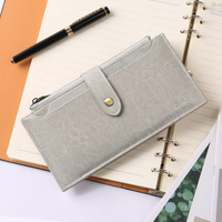 Light Gray Large Capacity Women&#39;s Leather Wallet - RFID Blocking Card Holder