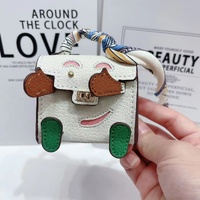 White Mini Bag Earphone Case - Stylish Keychain Pouch for Headphones