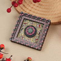 2-PCS 3D Wooden Fridge Magnet - Dunhuang Art Style, Creative Gift (Style 2)