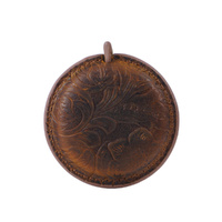 Yellow Brown Mini Leather Tape Measure - 1.5m/60in - Round With Pattern