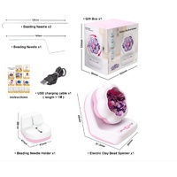 Light Pink DIY Electric Bead Spinner - Jewelry Making Tool with USB Charging