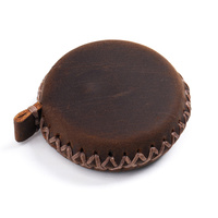2 PCS Coffee Hand-Stitched Leather Tape Measure - Compact &amp; Stylish Measuring Tool