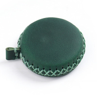 2 PCS Dark Green Hand-Stitched Leather Tape Measure - Compact &amp; Stylish Measuring Tool