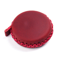 2 PCS Wine Red Hand-Stitched Leather Tape Measure - Compact &amp; Stylish Measuring Tool