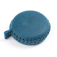 2 PCS Blue Hand-Stitched Leather Tape Measure - Compact &amp; Stylish Measuring Tool