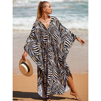 Style 3 Loose Fit Caftan Dress - Resort Style Beach Coverup for Women