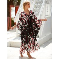 Style 8 Loose Fit Caftan Dress - Resort Style Beach Coverup for Women