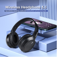 Black Over-Ear Wireless Headphones - Immersive Sound, 360º Surround Sound