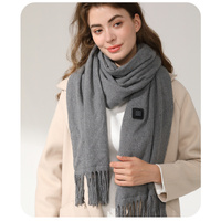 Gray Heated Scarf - Electric Warming Scarf, Winter Outdoor Essential (Without power bank)