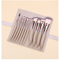 Champagne 11 Pcs Makeup Brush Set - Complete Brush Kit with Travel Case