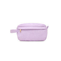Purple 2-pcs Corduroy Pencil Case - Large Capacity Storage Bag