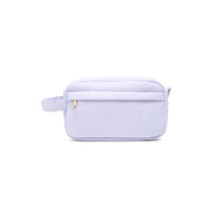 Sky Blue 2-pcs Corduroy Pencil Case - Large Capacity Storage Bag