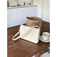 White Minimalist Flap Shoulder Bag-Elegant Women's Double-Layer Crossbody
