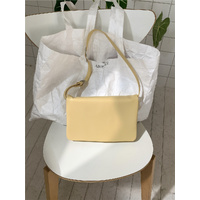 Yellow Minimalist Flap Shoulder Bag-Elegant Women's Double-Layer Crossbody