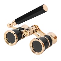 Black Elegant Theatre Binoculars - Portable &amp; Stylish Handheld Opera Glasses (Focal length: 100mm)