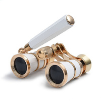 White Elegant Theatre Binoculars - Portable &amp; Stylish Handheld Opera Glasses (Focal length: 400mm)