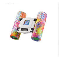 Purple Blue Mini Pocket Binoculars - 8x21 High Power Colorful Binoculars for Kids