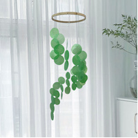 Green Bohemian Seashell Wind Chime - Dream Catcher Hanging Decor for Home