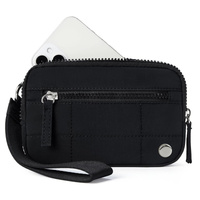 Black Waterproof Wristlet Wallet - Nylon Pouch for Cards, Phone &amp; Coins(Without Mobile Phone)