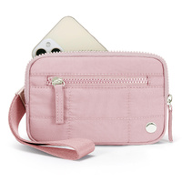 Pink Waterproof Wristlet Wallet - Nylon Pouch for Cards, Phone &amp; Coins(Without Mobile Phone)