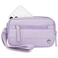 Purple Waterproof Wristlet Wallet - Nylon Pouch for Cards, Phone &amp; Coins(Without Mobile Phone)