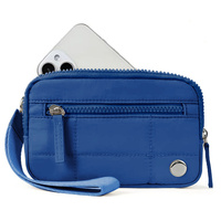 Blue Waterproof Wristlet Wallet - Nylon Pouch for Cards, Phone &amp; Coins(Without Mobile Phone)