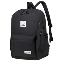 Black Large Capacity Travel Backpack for Girls - Waterproof School Bag with Detachable Pencil Case
